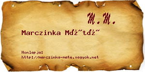 Marczinka Máté névjegykártya